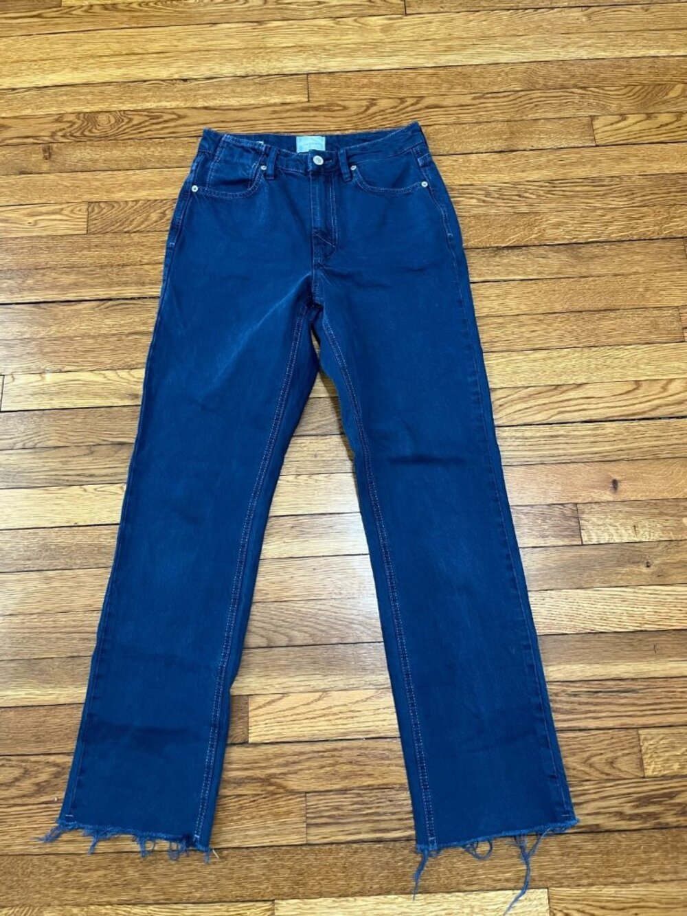 Unpublished Willa Jeans Women's Size 26 Frayed Hem Dark Wash Blue Denim